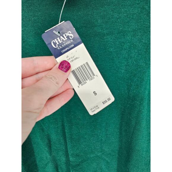 Chaps Classics Women's Green Long Sleeve Turtle Neck Cotton-Modal Sweater Size S - Picture 2 of 4